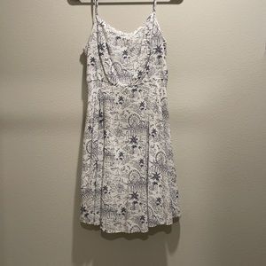 Blue and white dress